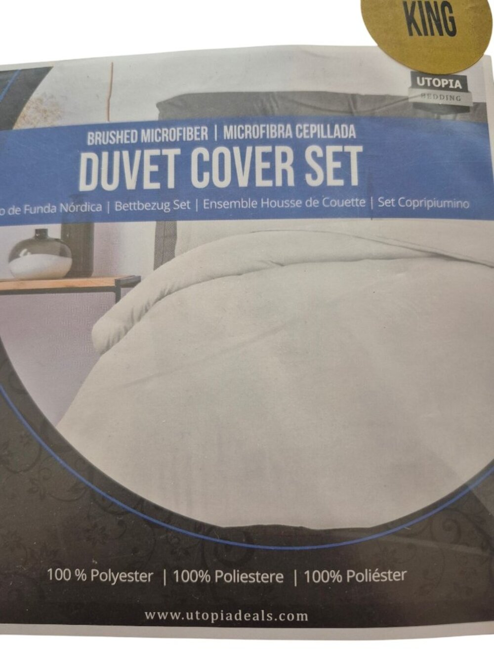 Utopia Bedding Microfiber Duvet Cover Set King Size With 2 Pillow Shams Teal